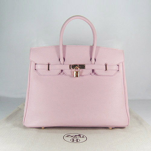 High Quality Fake Hermes Birkin 35CM Togo Leather Bag Pink 6089